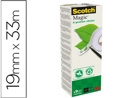 9 cintas adhesivas Scotch Magic 33m.x19 mm.